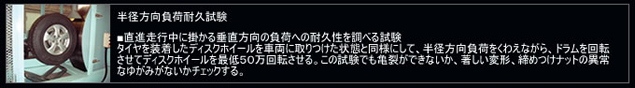 半径方向負荷耐久試験